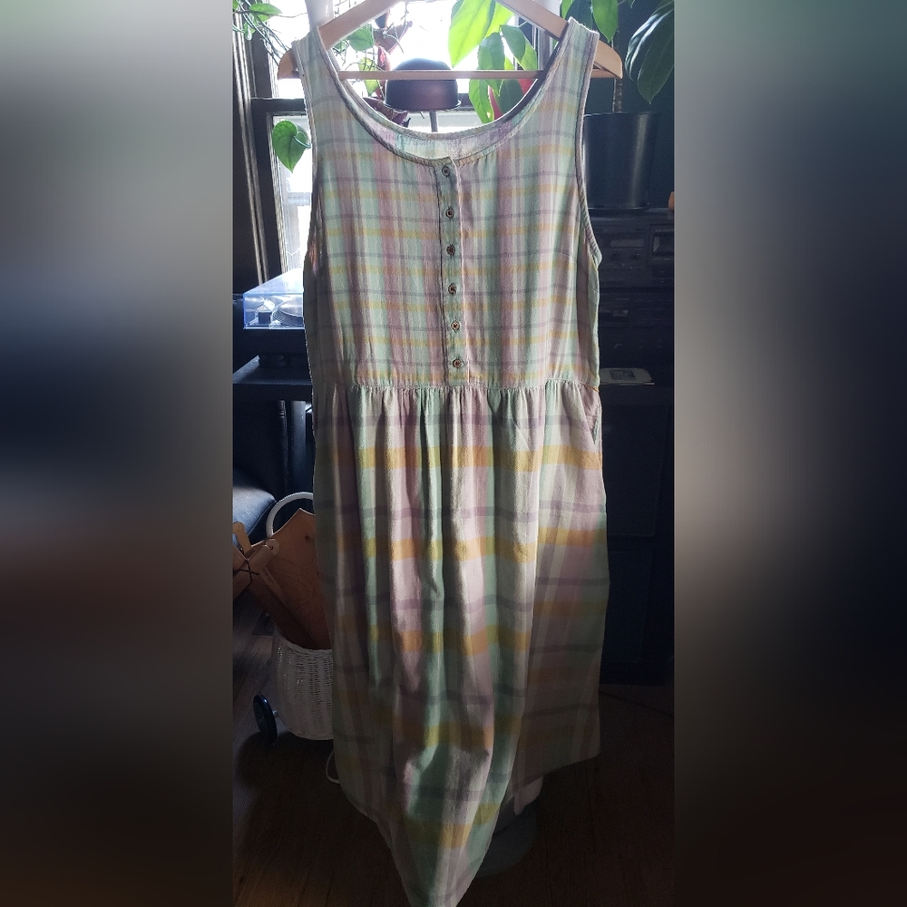 Olli Ella Wares Size XL mint plaid dress